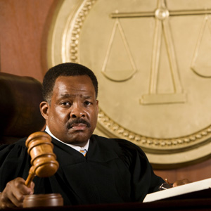 a judge using his gavel